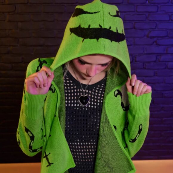 HER UNIVERSE Hot Topic Nightmare Before Christmas Oogie Boogie Glow Cardigan XS - Picture 3 of 10